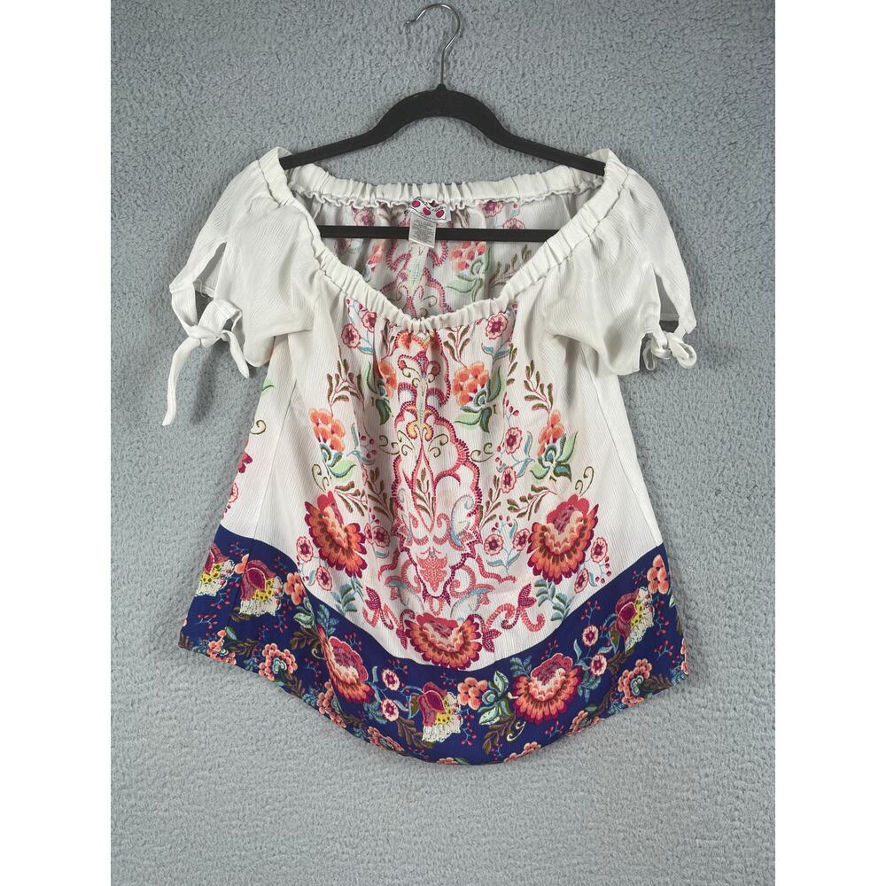 Three Pink Hearts Women's Size XS Off The Shoulder Top Floral